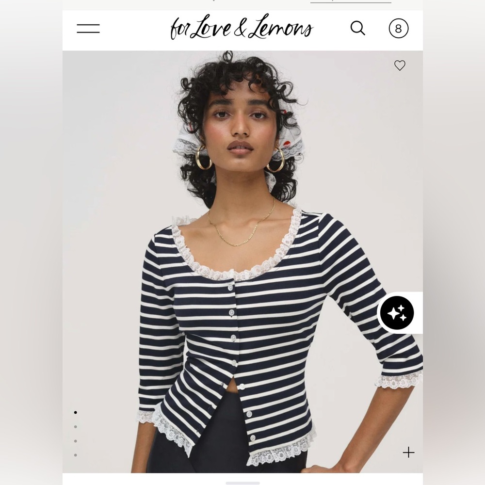 For Love And Lemons Suzette Stripe Cardigan